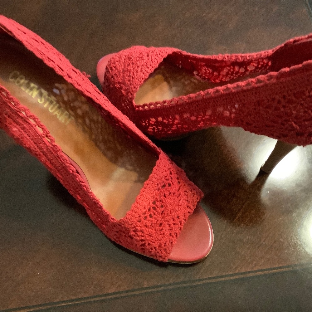 Colin Stuart opening toe high heel shoes
